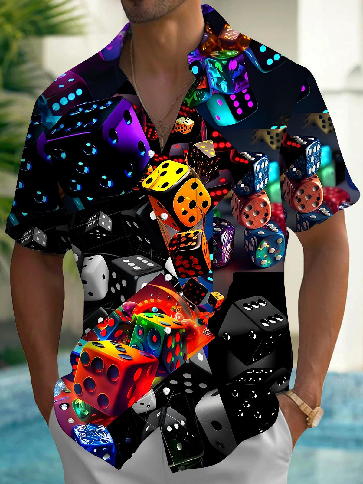 Dice Men's Pocket Short Sleeve Shirts