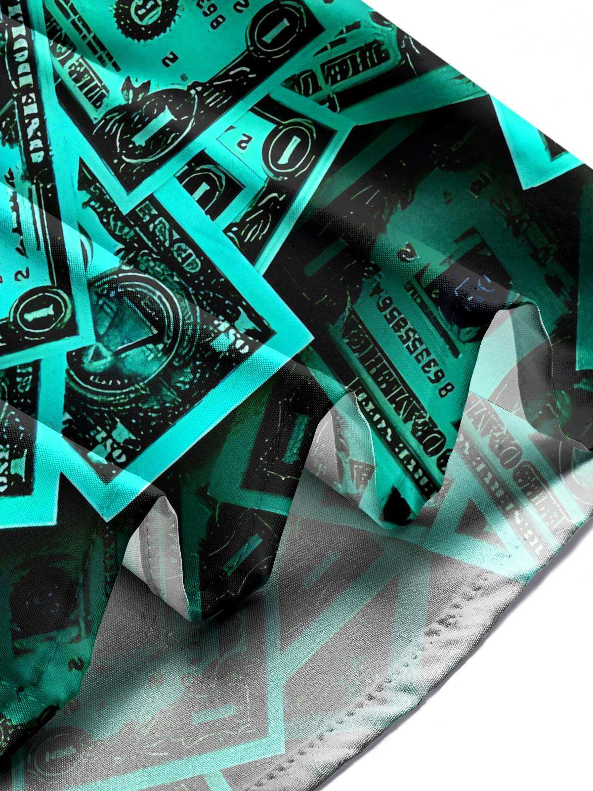 Dollar Print Men's Pocket Short Sleeve Shirts