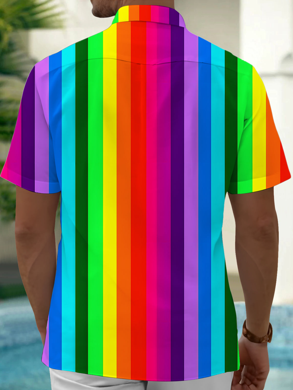 Stripes Men's Pocket Short Sleeve Shirts