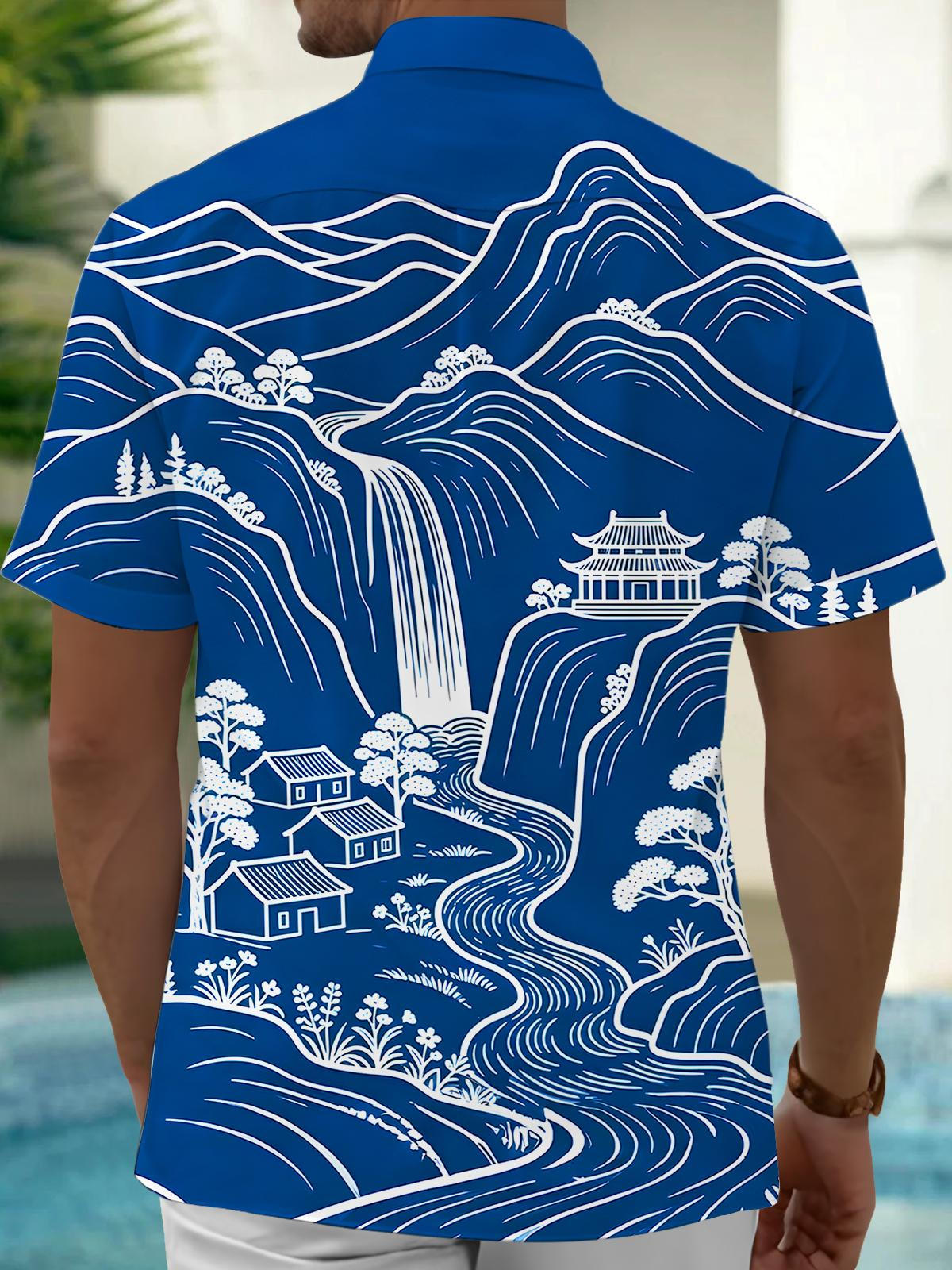 Courtyard Mountain Men's Pocket Short Sleeve Shirts