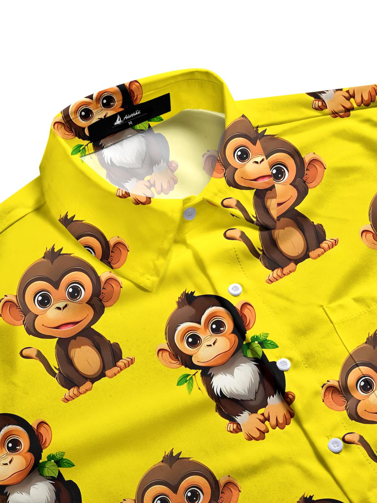 Monkey Men's Pocket Short Sleeve Shirts