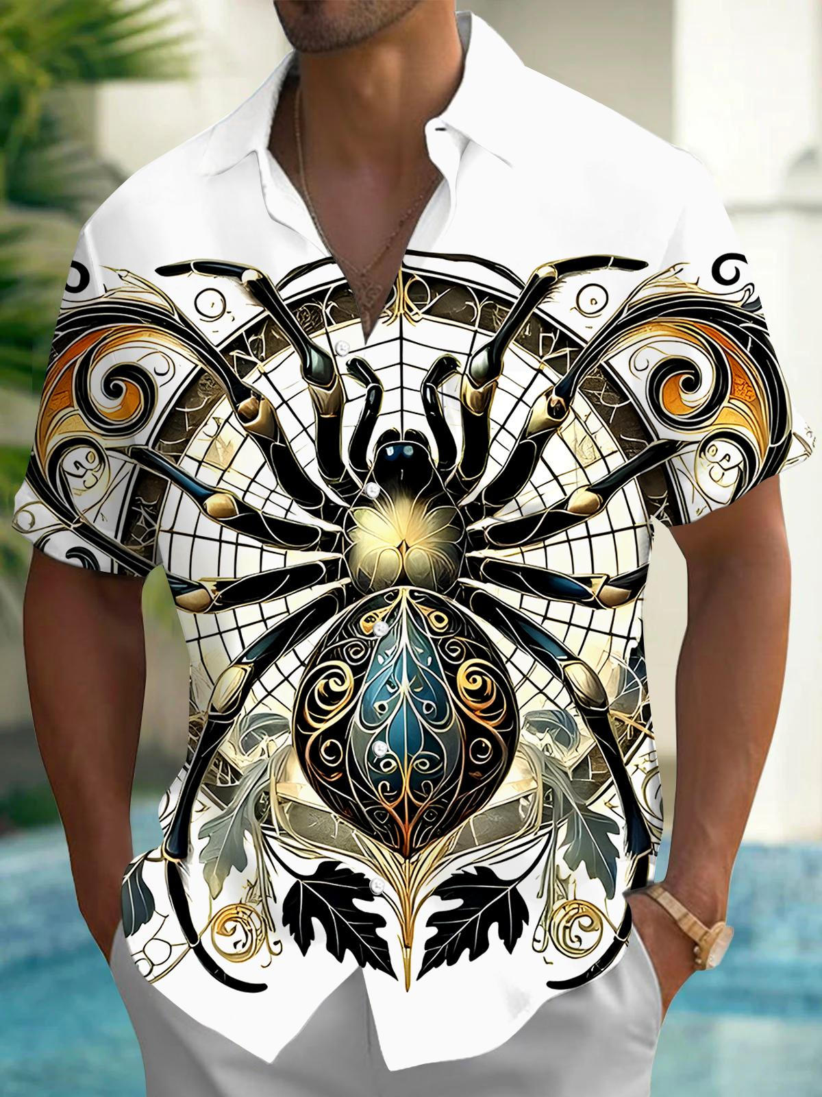 Spider Men's Pocket Short Sleeve Shirts