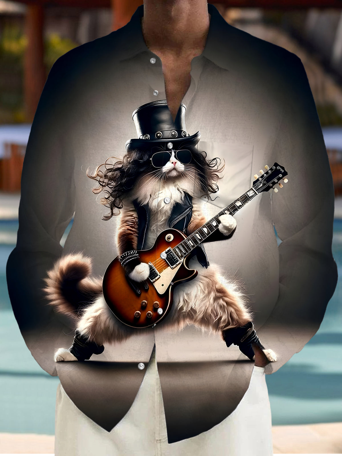 Rock Cat Men's Pocket Long Sleeve Shirts