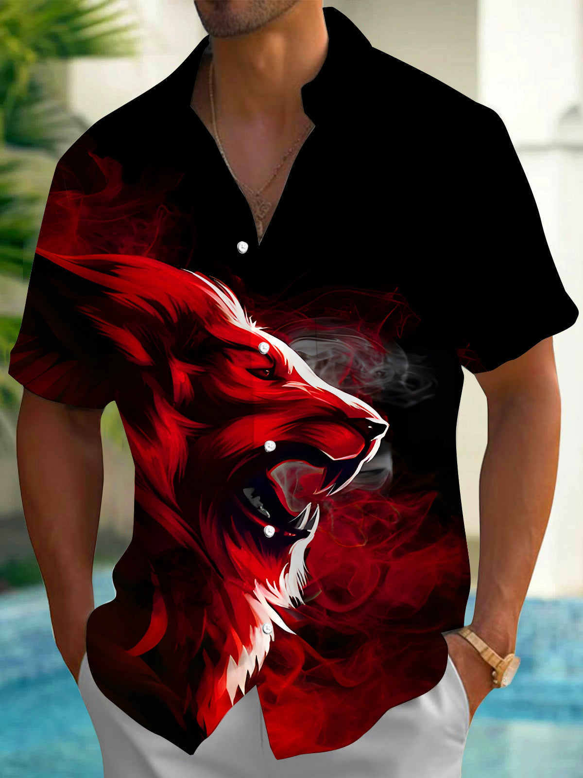Lion Men's Pocket Short Sleeve Shirts