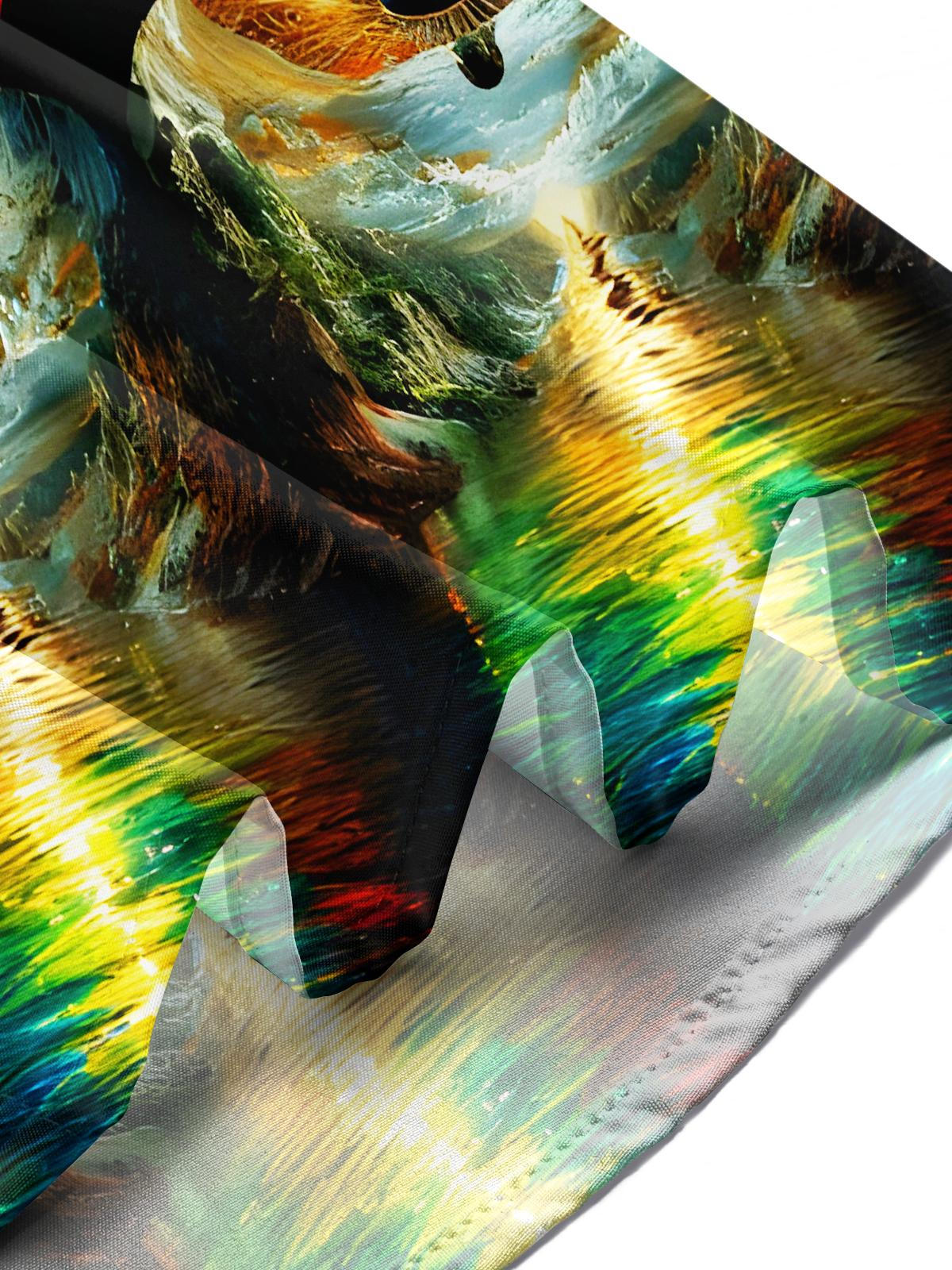 Psychedelic Star Planet Men's Pocket Short Sleeve Shirts