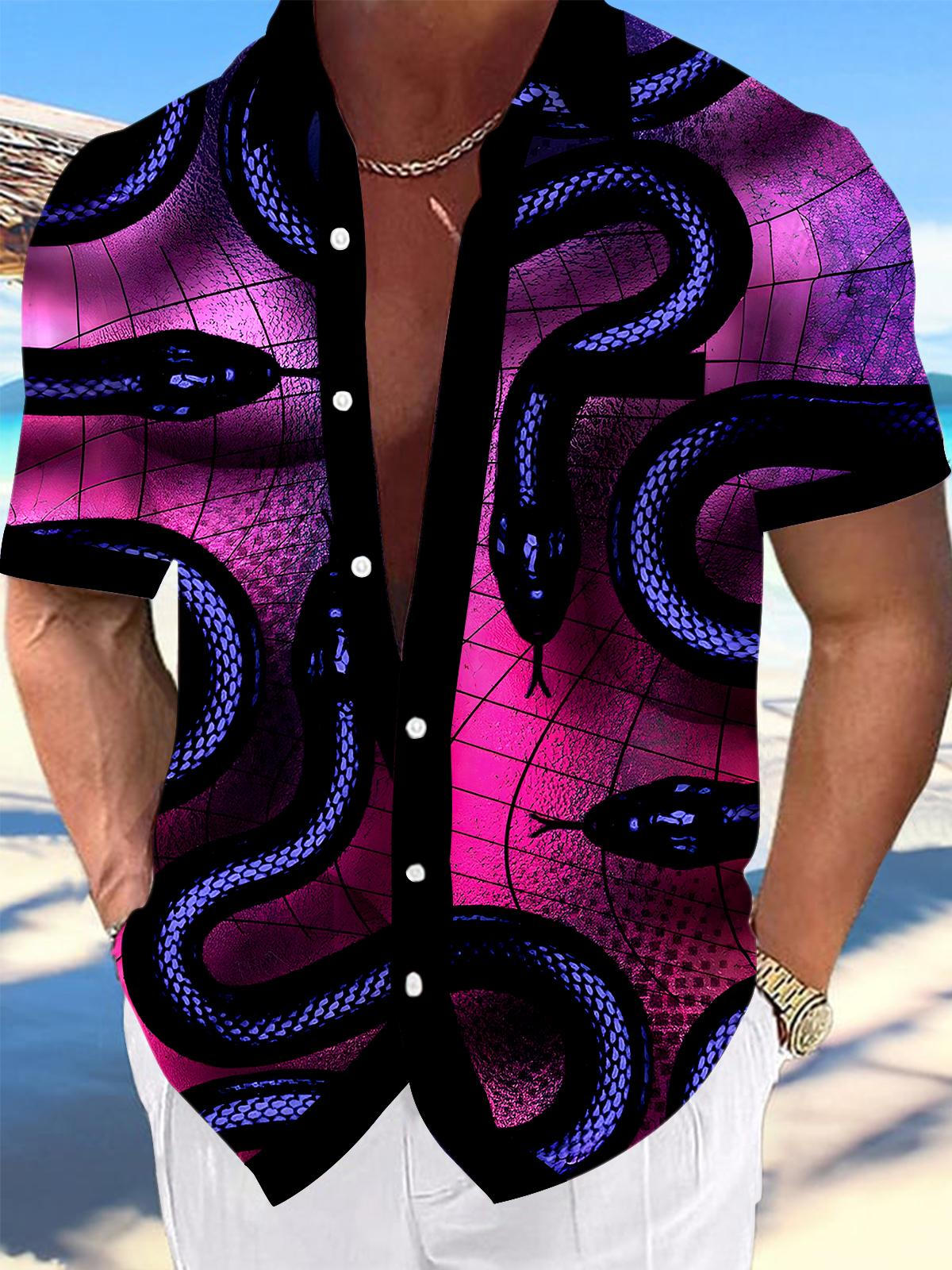 Snake Men's Pocket Short Sleeve Shirts