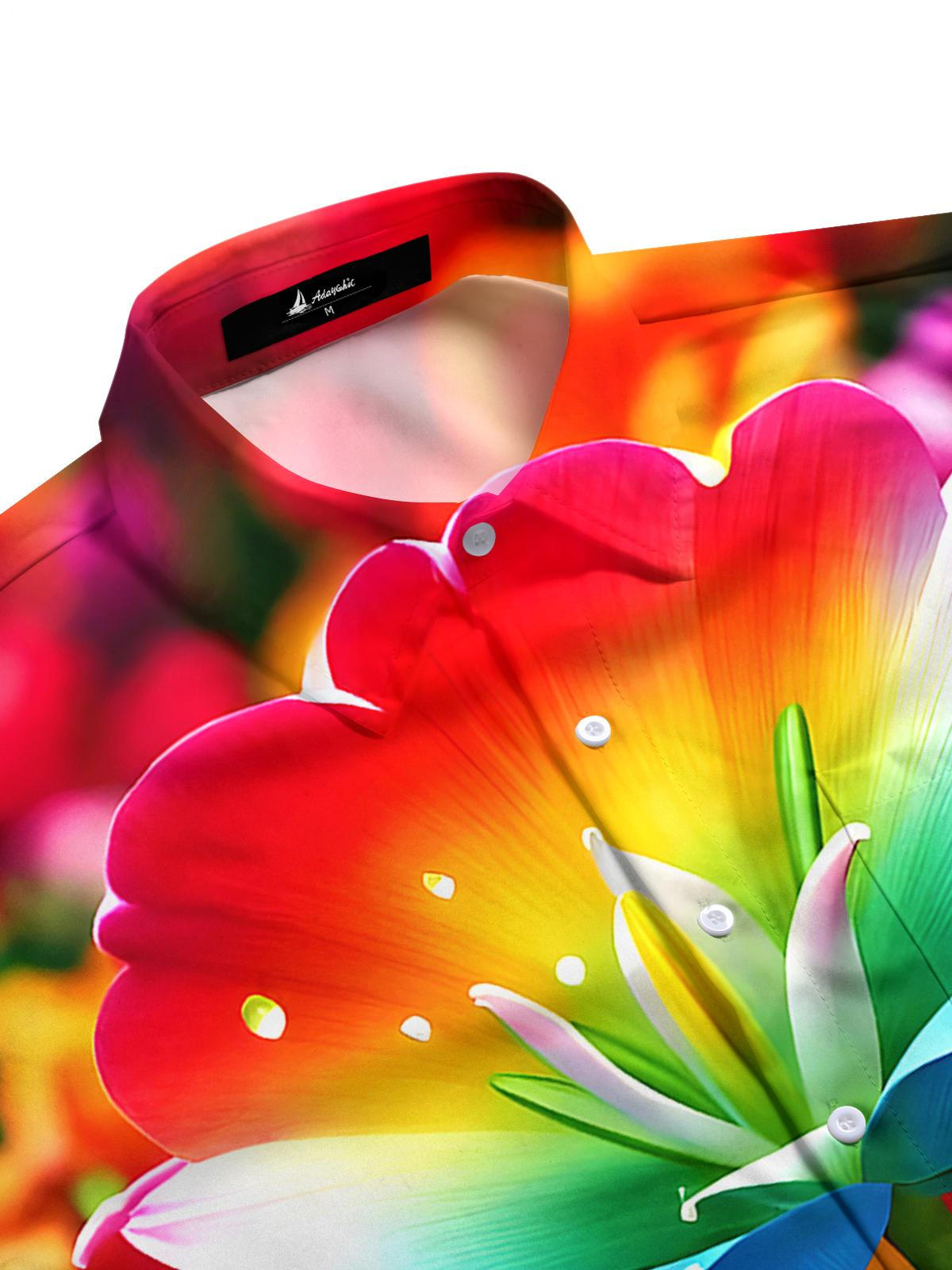 Floral Men's Pocket Short Sleeve Shirts