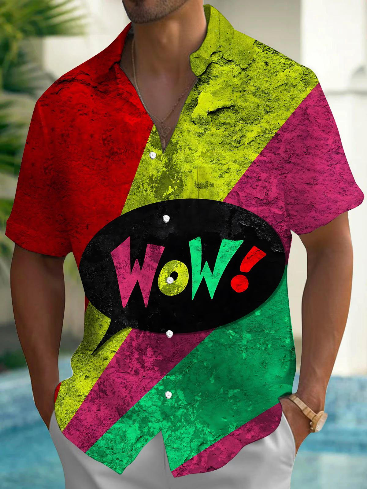 Wow Men's Pocket Short Sleeve Shirts