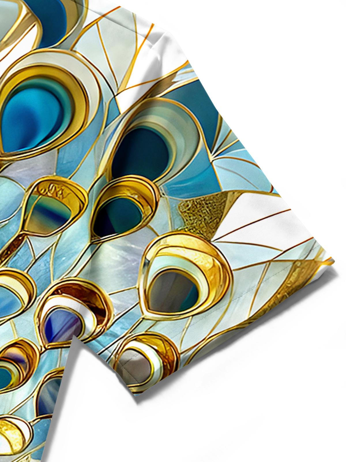 Peacock Men's Pocket Short Sleeve Shirts