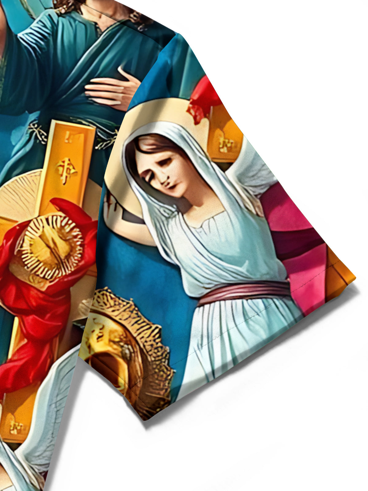 Christian Figure Art Print Men's Pocket Short Sleeve Shirts