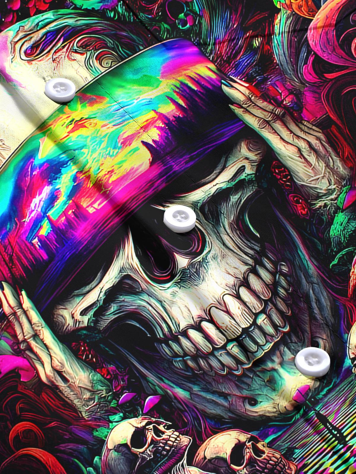 Skull Men's Pocket Long Sleeve Shirts