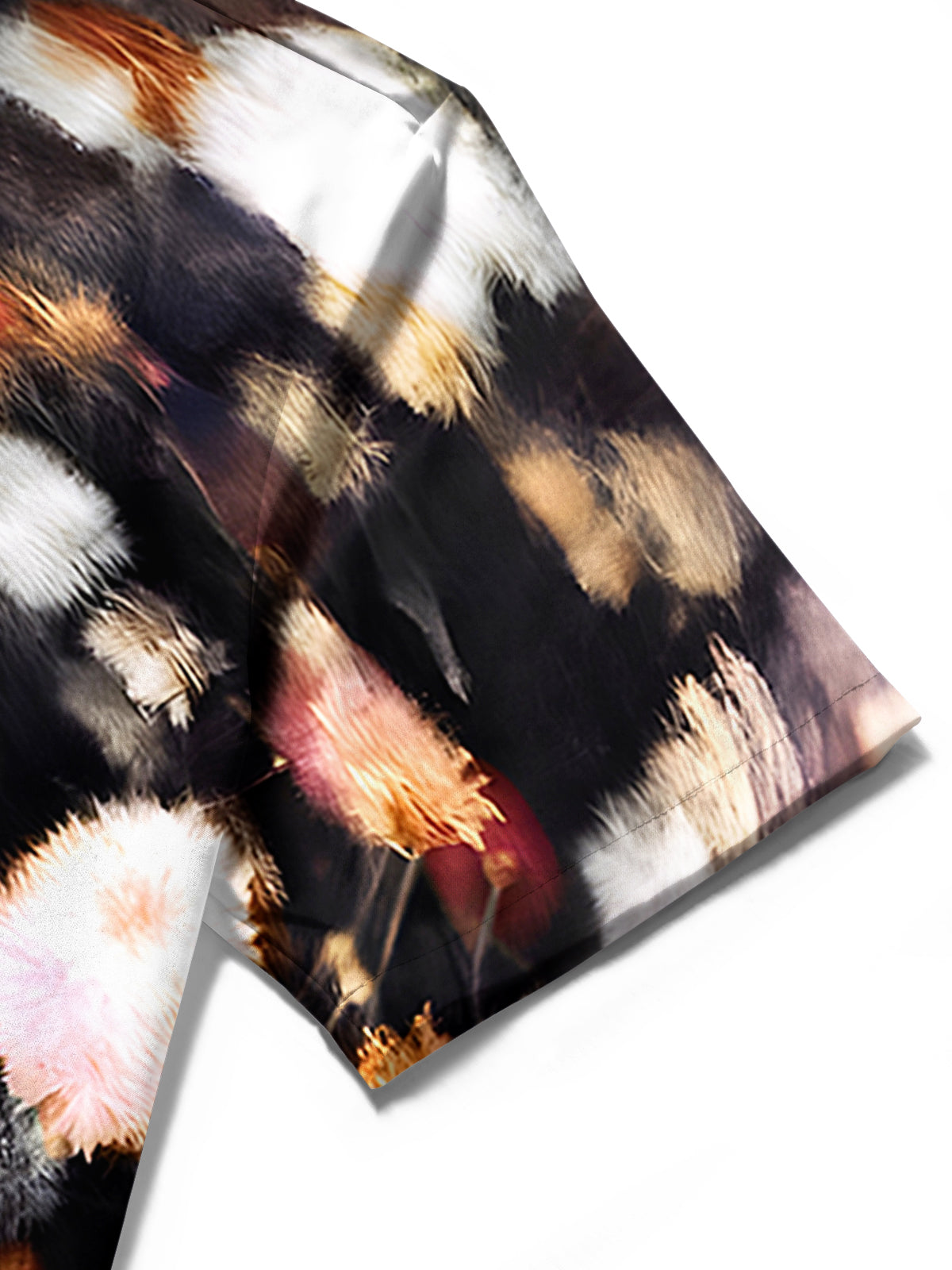 Tie Dye Floral Men's Pocket Short Sleeve Shirts