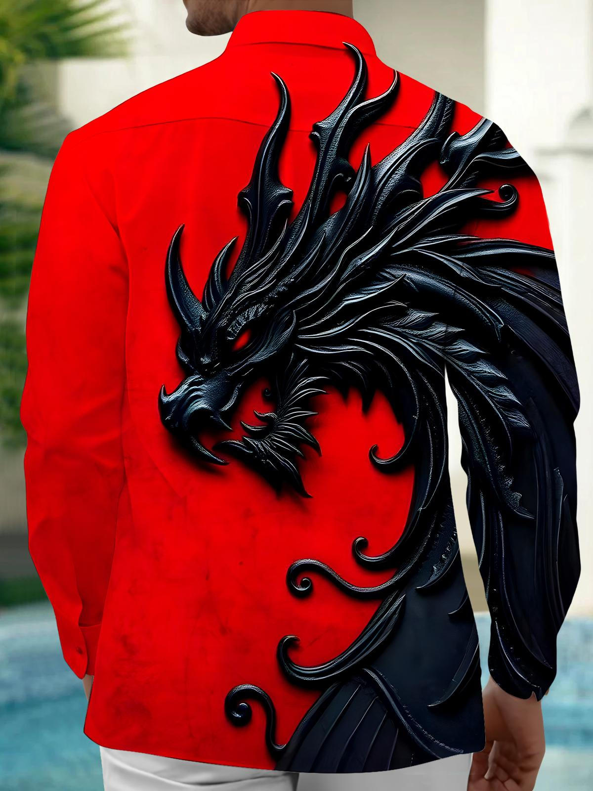 Dragon Men's Pocket Long Sleeve Shirts