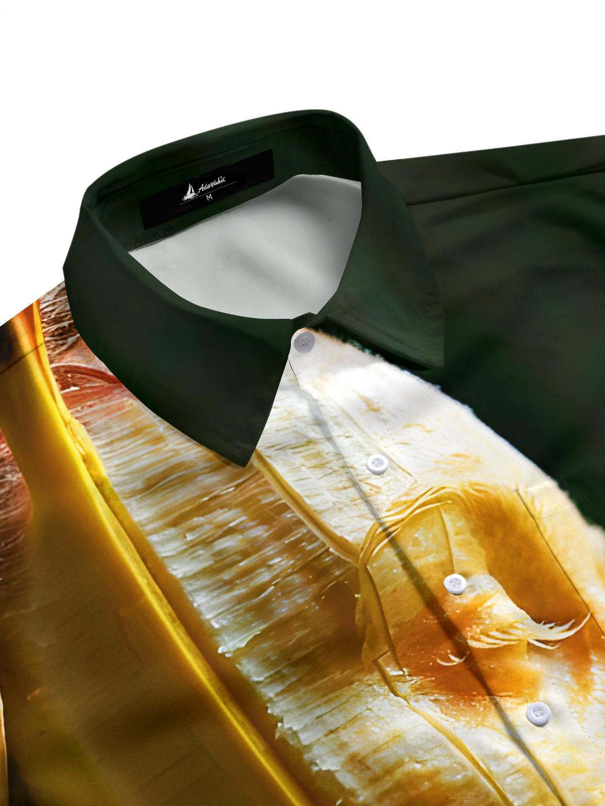 Fun Banana Face Men's Pocket Short Sleeve Shirts