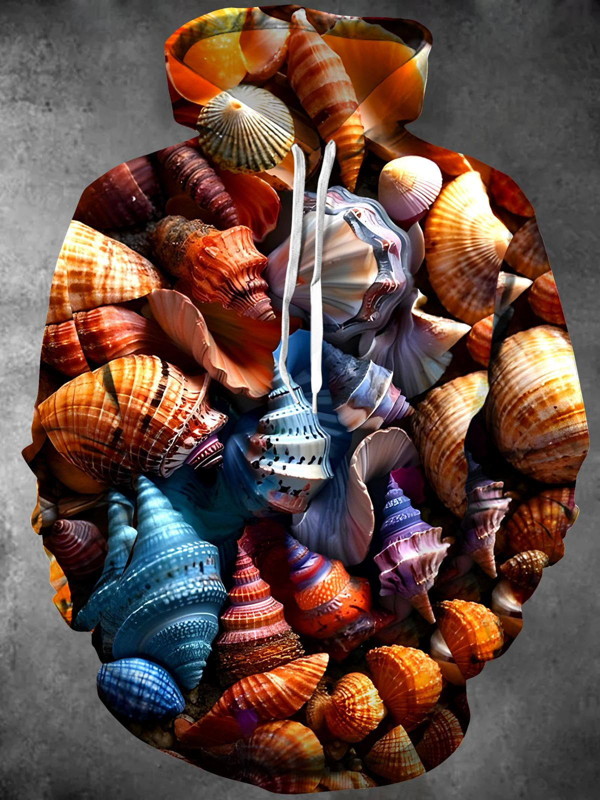 Hawaiian Shell Long Sleeve Hooded Pocket Men's Top