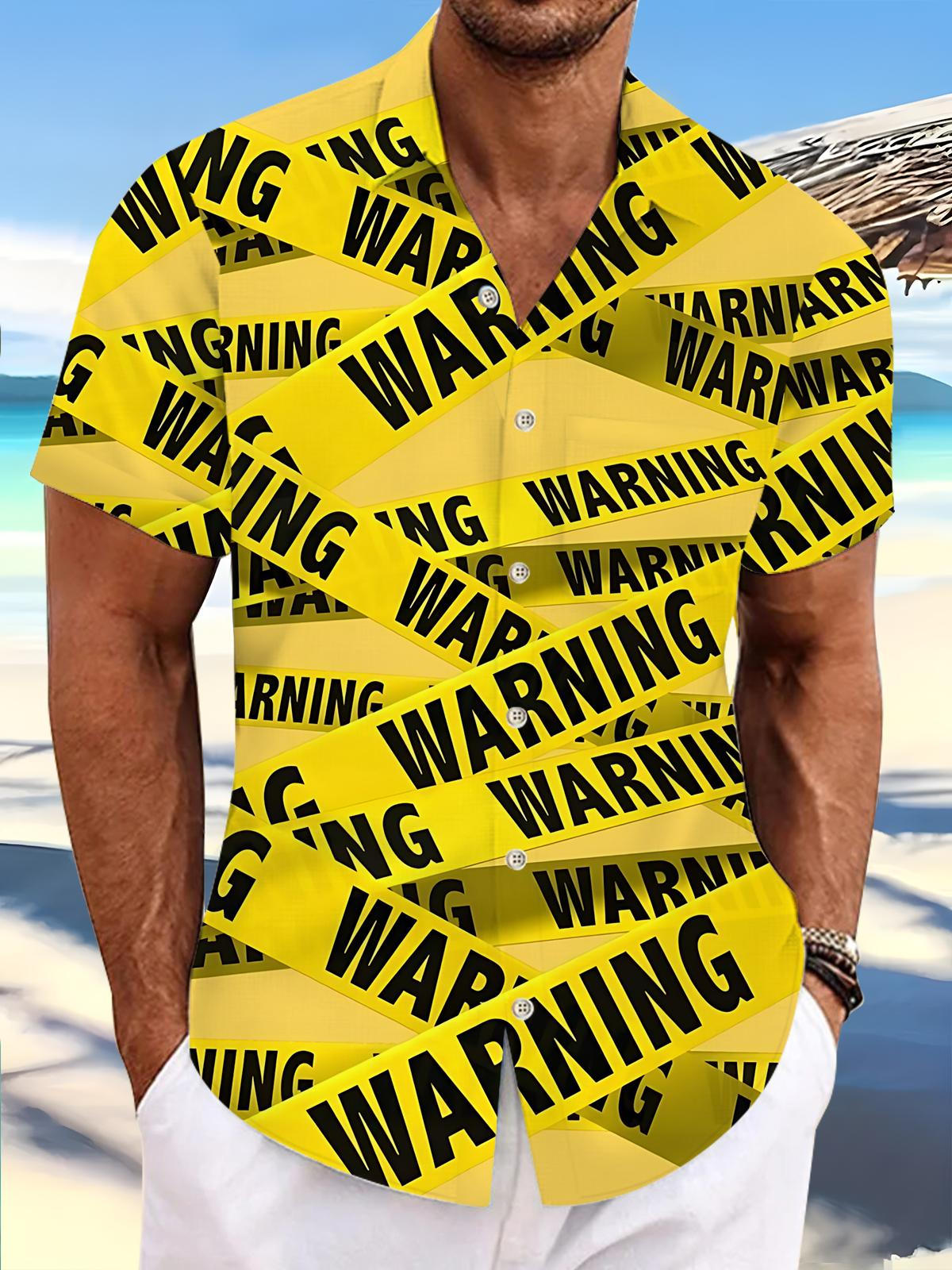WARNING Men's Pocket Short Sleeve Shirts