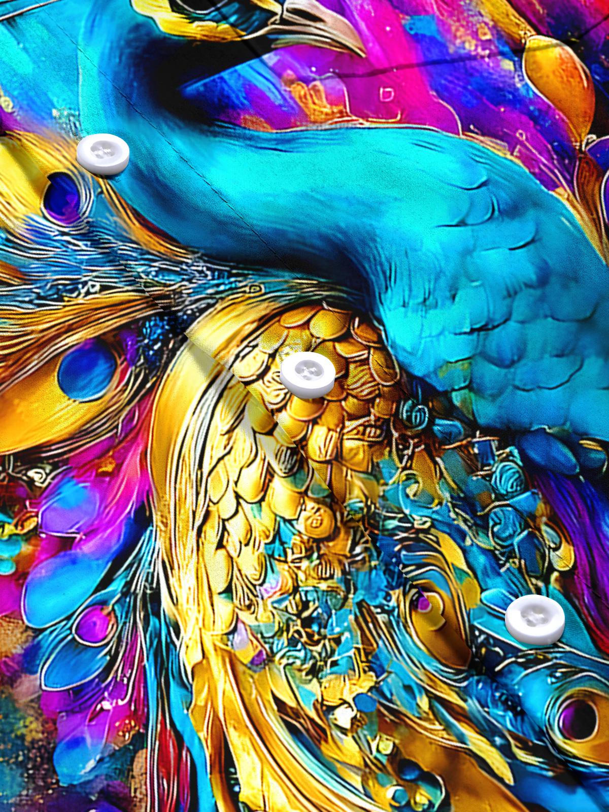 Peacock Men's Pocket Short Sleeve Shirts