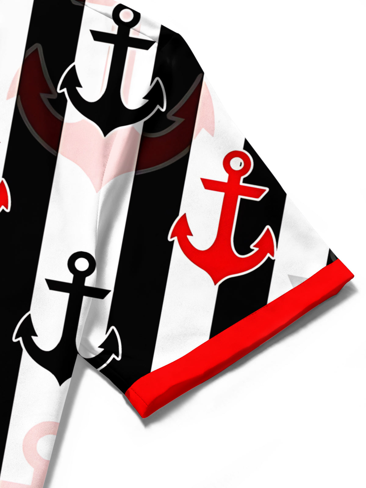 Anchor Print Men's Pocket Short Sleeve Shirts