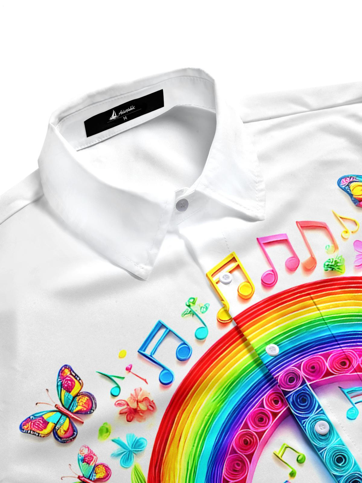 Hippie Butterfly Music Men's Pocket Short Sleeve Shirts