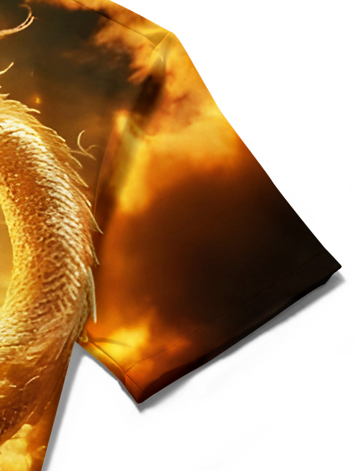 Art Gilded Dragon Auspicious Symbols Men's Pocket Short Sleeve Shirts