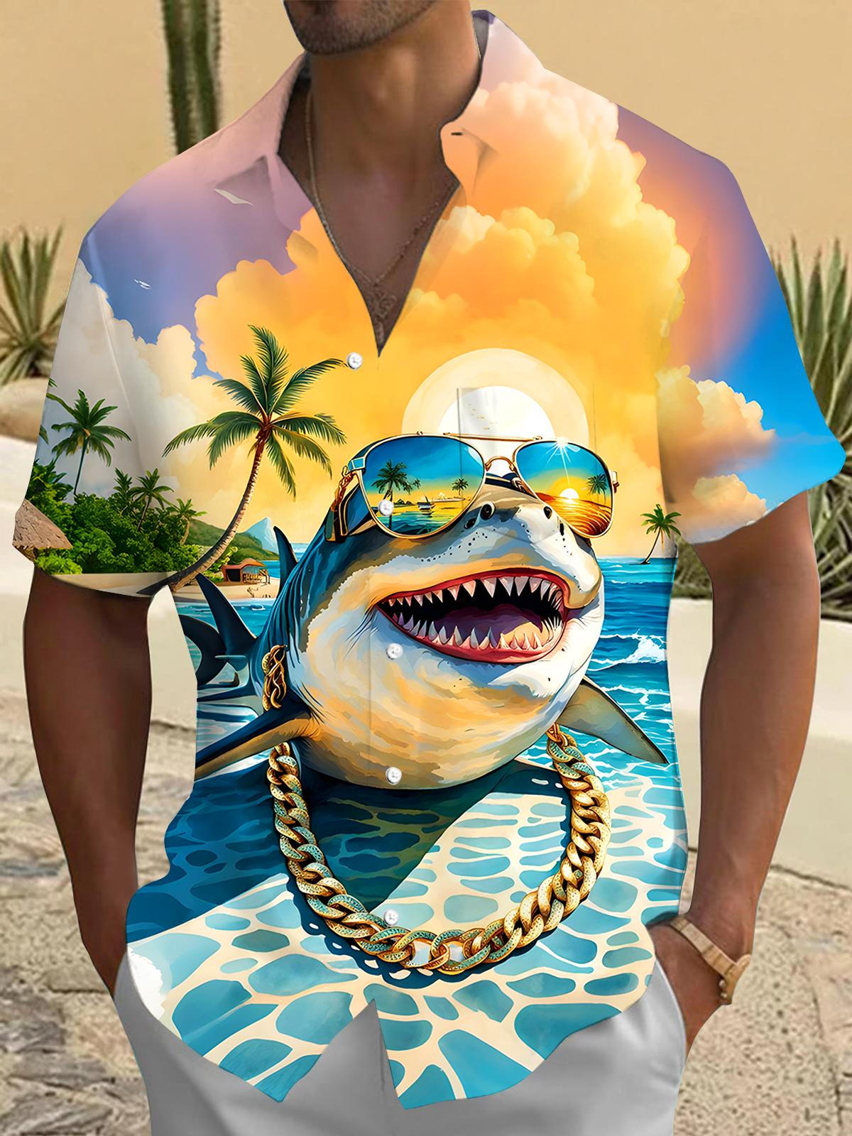 Shark Men's Pocket Short Sleeve Shirts