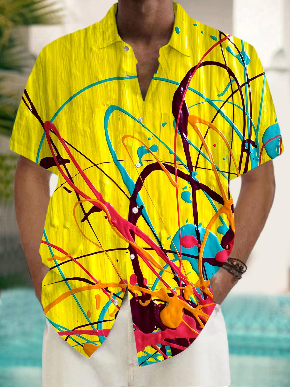 Tie Dye Men's Pocket Short Sleeve Shirts