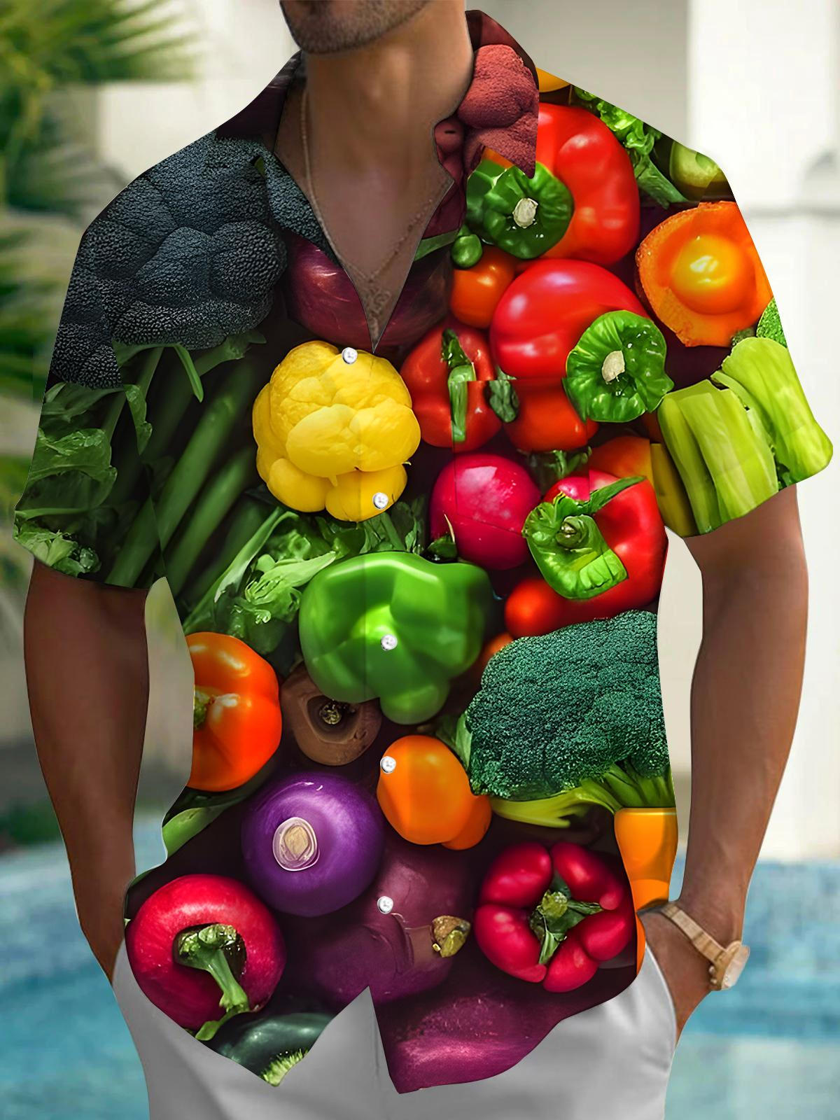 Vegetable Men's Pocket Short Sleeve Shirts