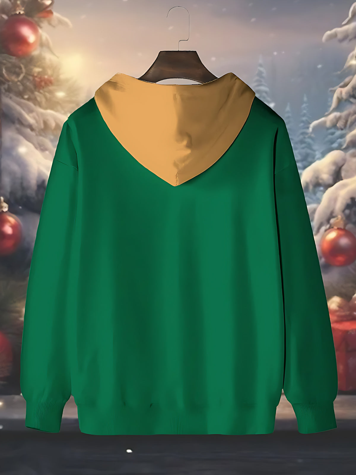 Funny Christmas Print Men's Long Sleeve Pocket Hoodies