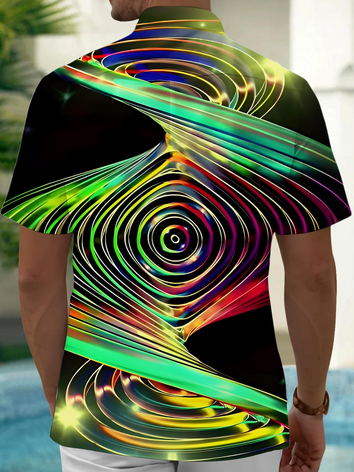 Abstract Men's Pocket Short Sleeve Shirts