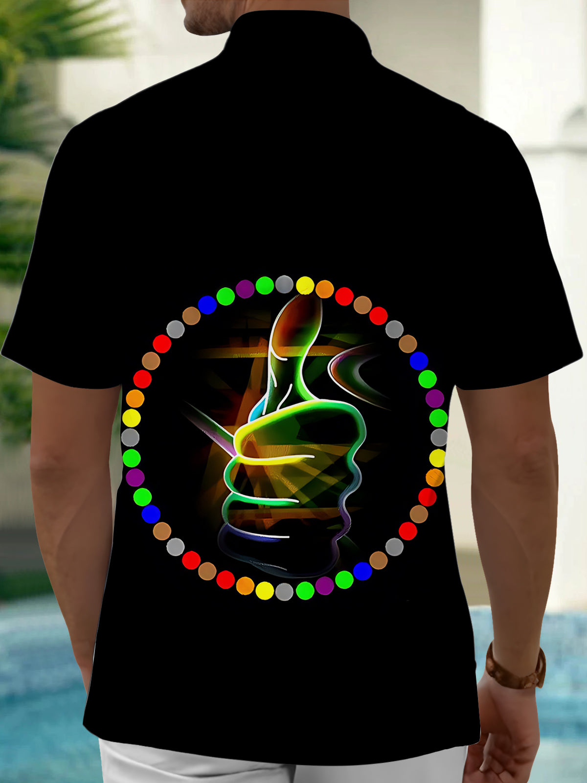 Abstract Art Print Men's Pocket Short Sleeve Shirts