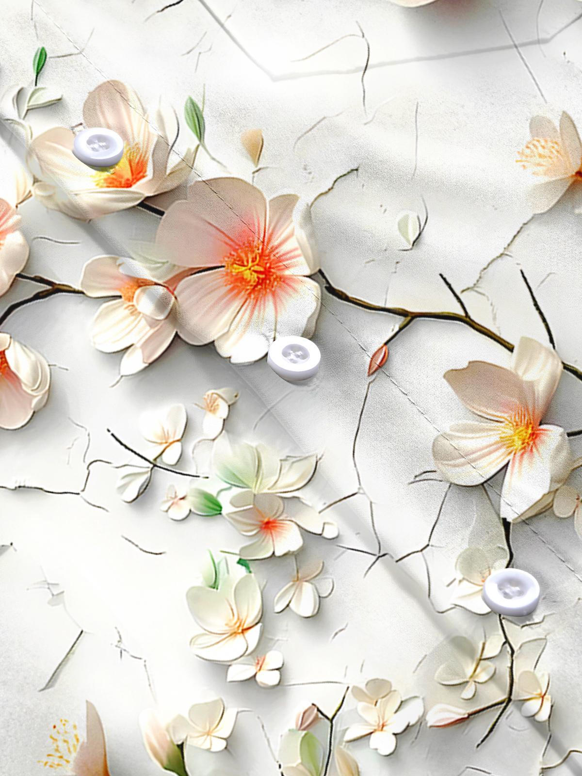 Floral Men's Pocket Short Sleeve Shirts