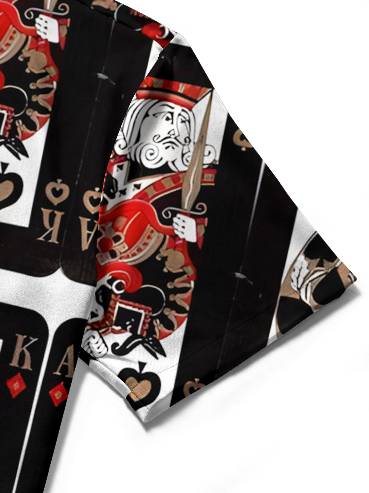 Playing Card Print Men's Pocket Short Sleeve Shirts