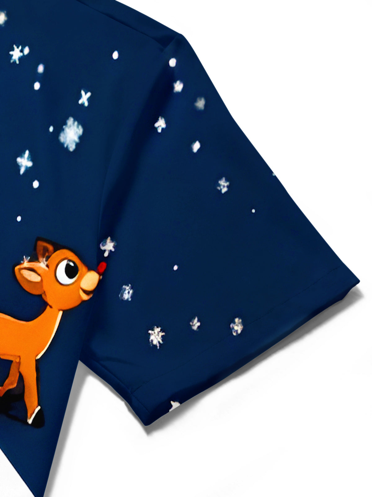 Fun Christmas Snowman Reindeer Santa Claus Crossing Street Xmas Men's Pocket Short Sleeve Shirts