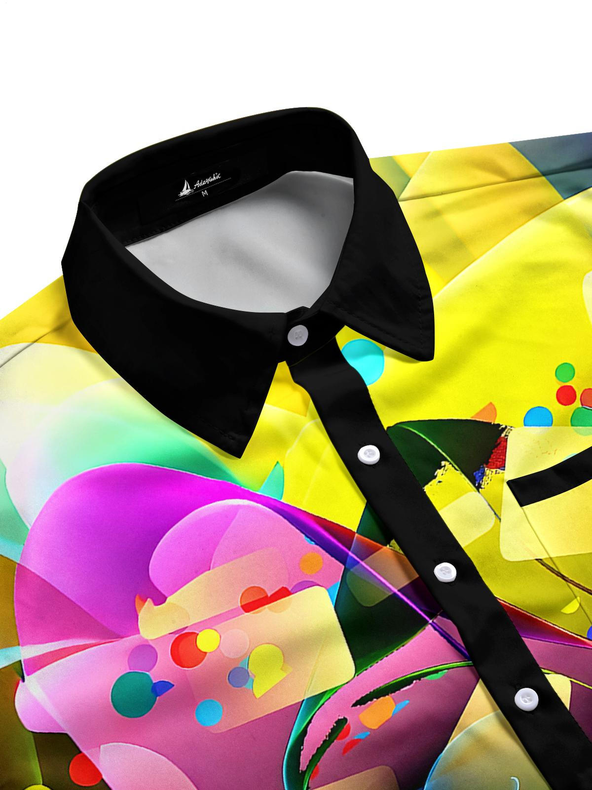 Abstract Men's Pocket Long Sleeve Shirts