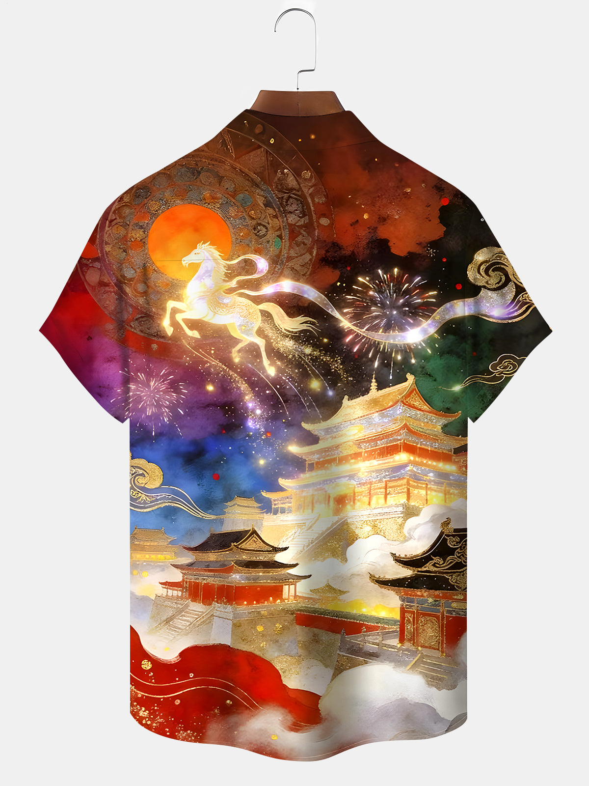 Tian'anmen Men's Pocket Short Sleeve Shirts