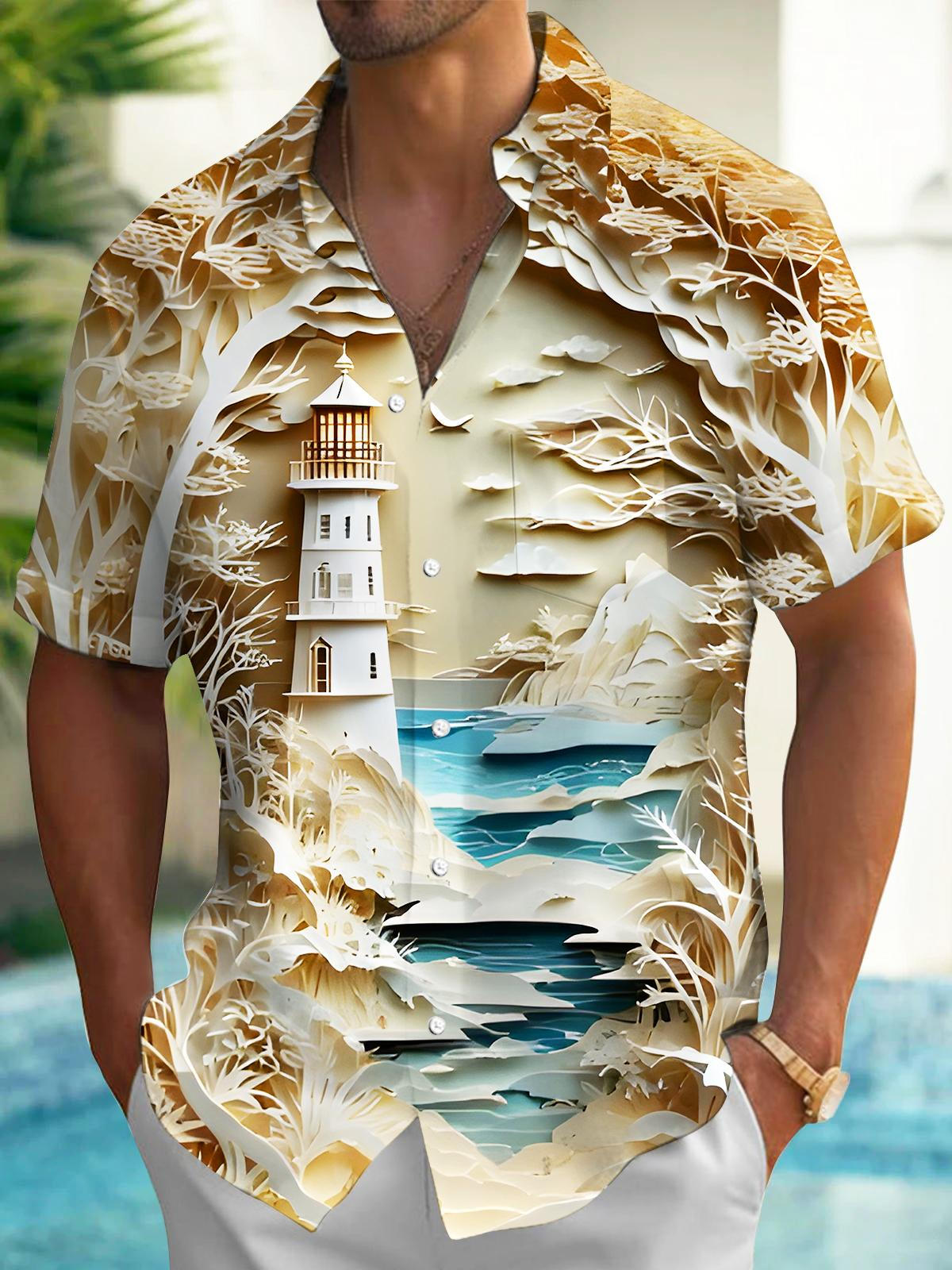 Lighthouse Relief Men's Pocket Short Sleeve Shirts