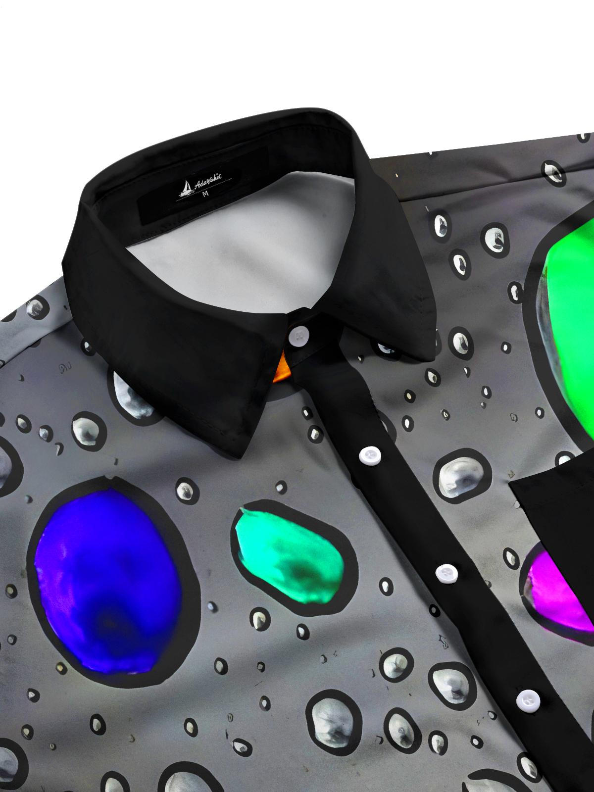 Water Drop Men's Pocket Short Sleeve Shirts