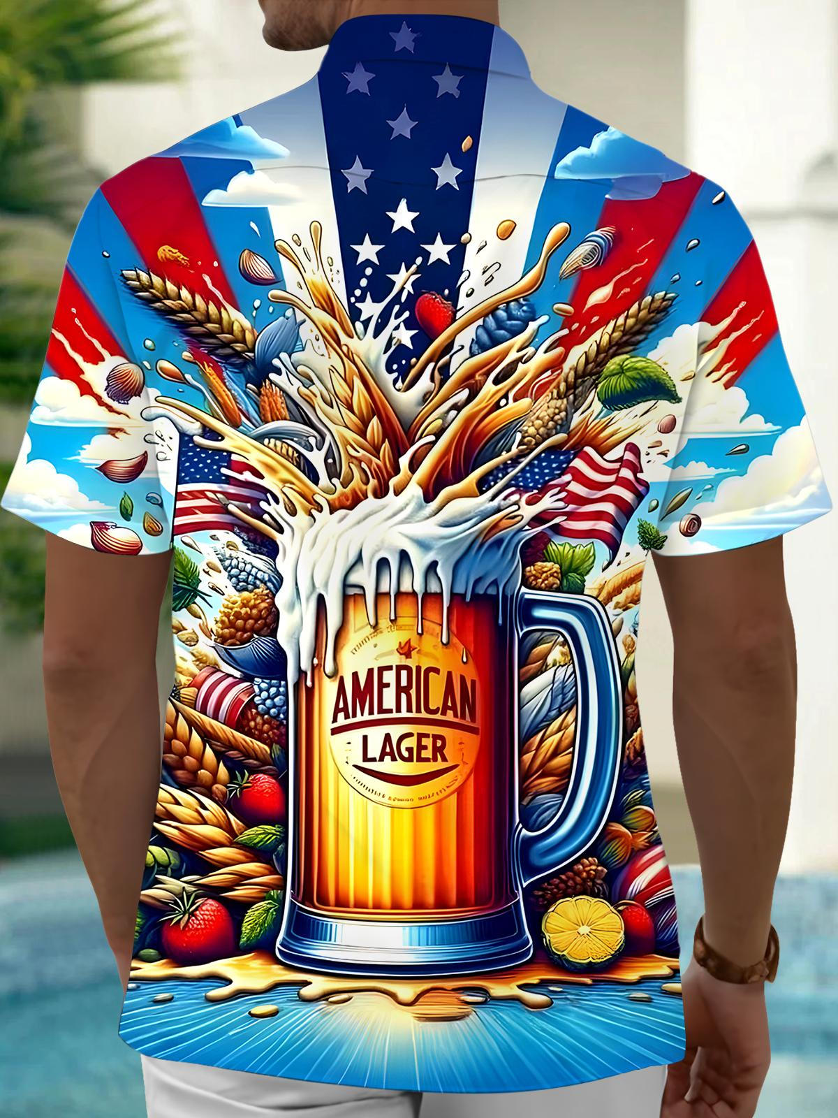 Beer Men's Pocket Short Sleeve Shirts