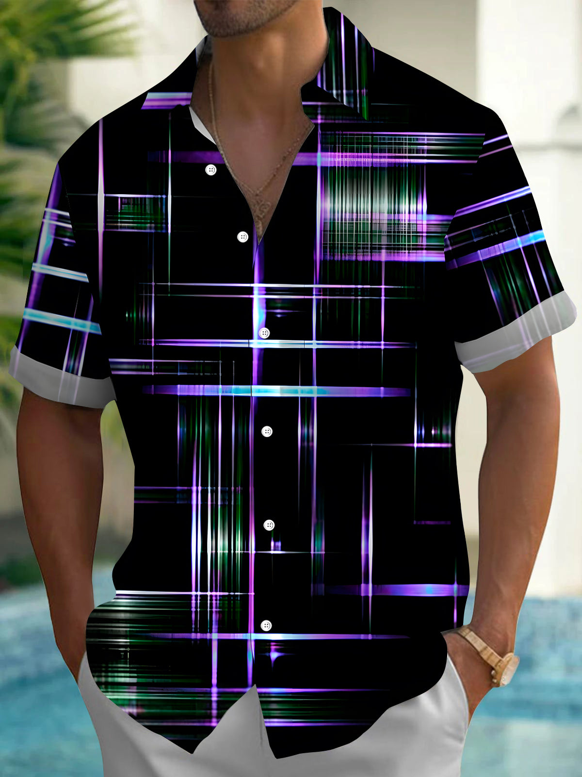 Geometry Men's Pocket Short Sleeve Shirts