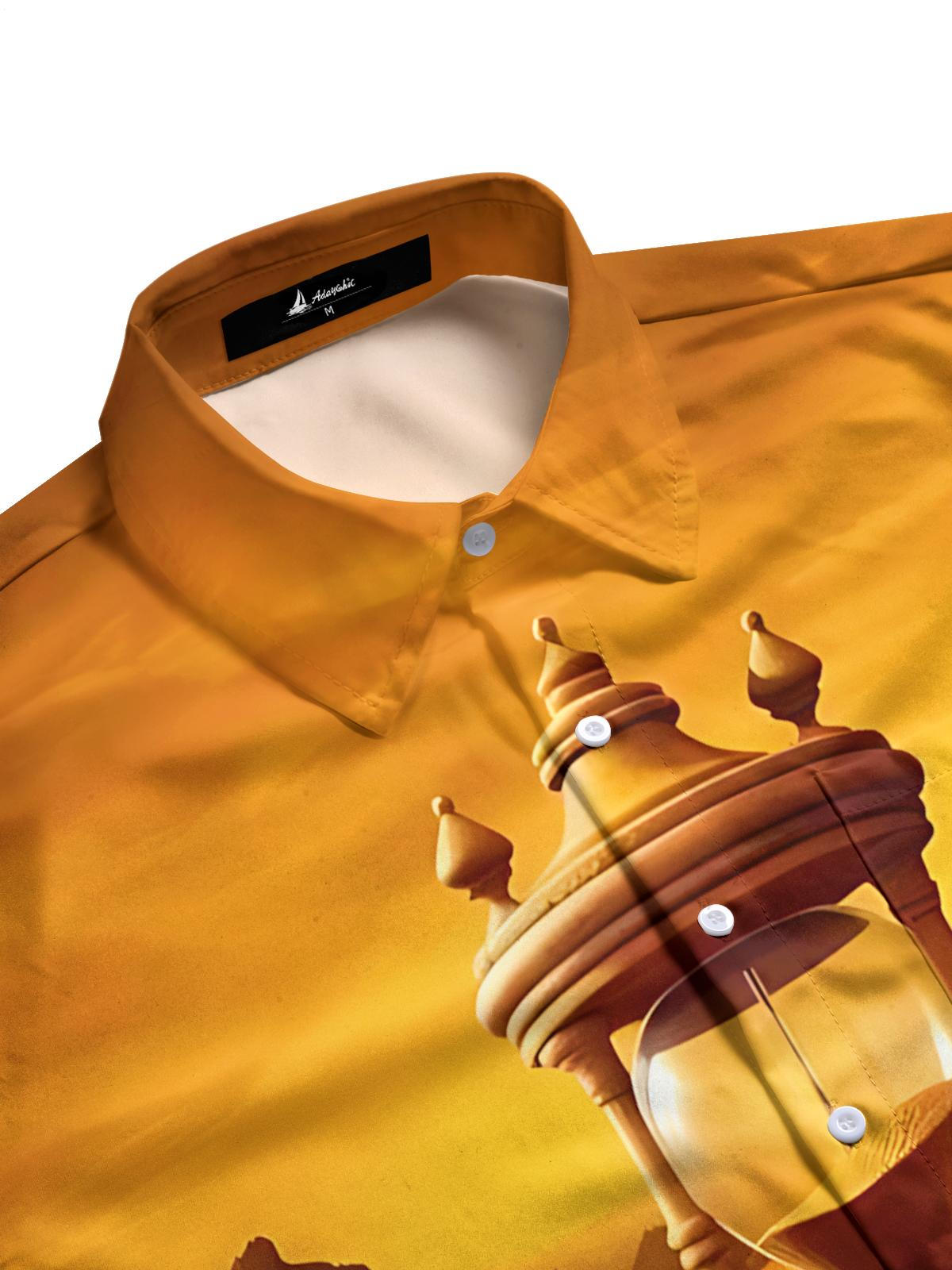 Hourglass Print Men's Pocket Short Sleeve Shirts