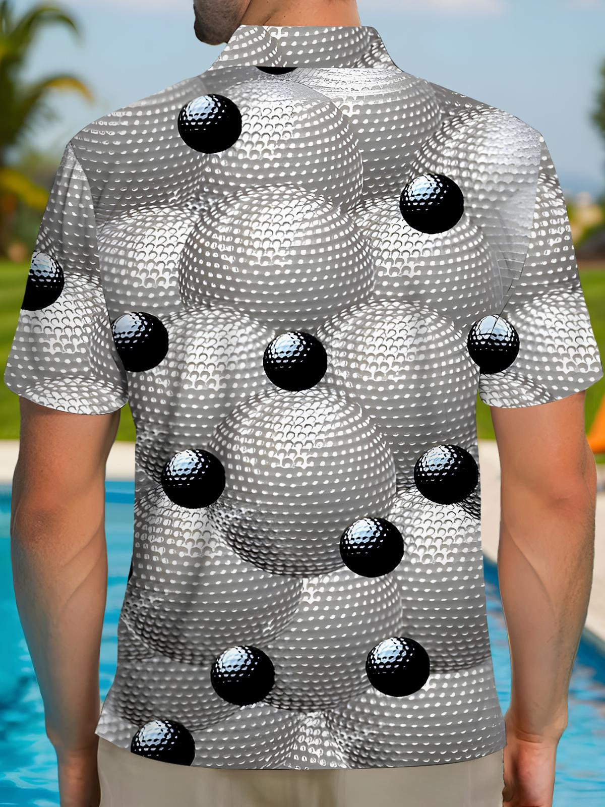 Geometry Men's Short Sleeve Button Polo Shirt