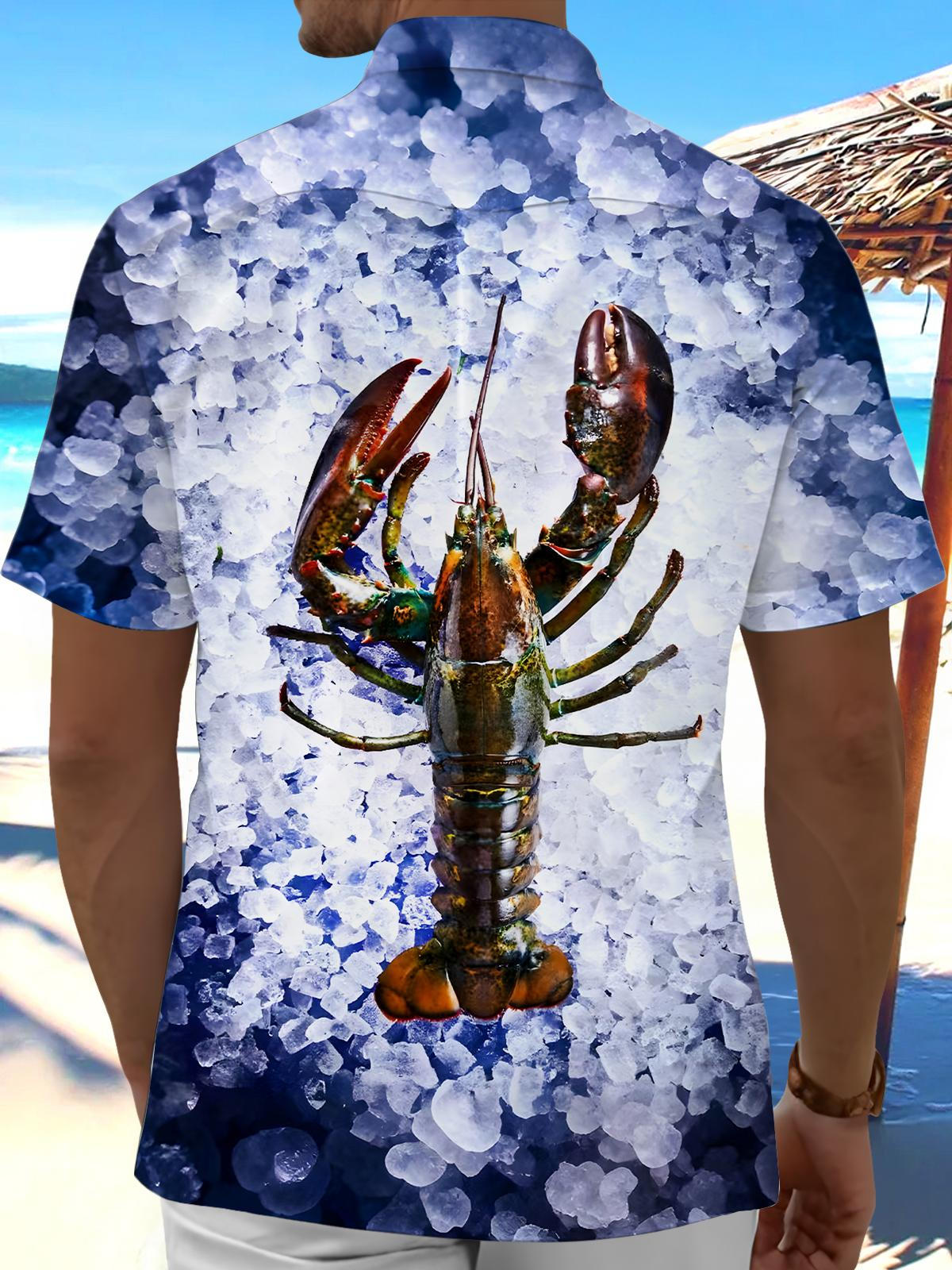 Seafood Crayfish Men's Pocket Short Sleeve Shirts