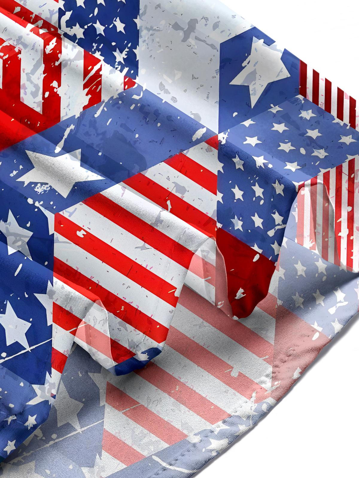 Independence Day American Flag Men's Pocket Short Sleeve Shirts