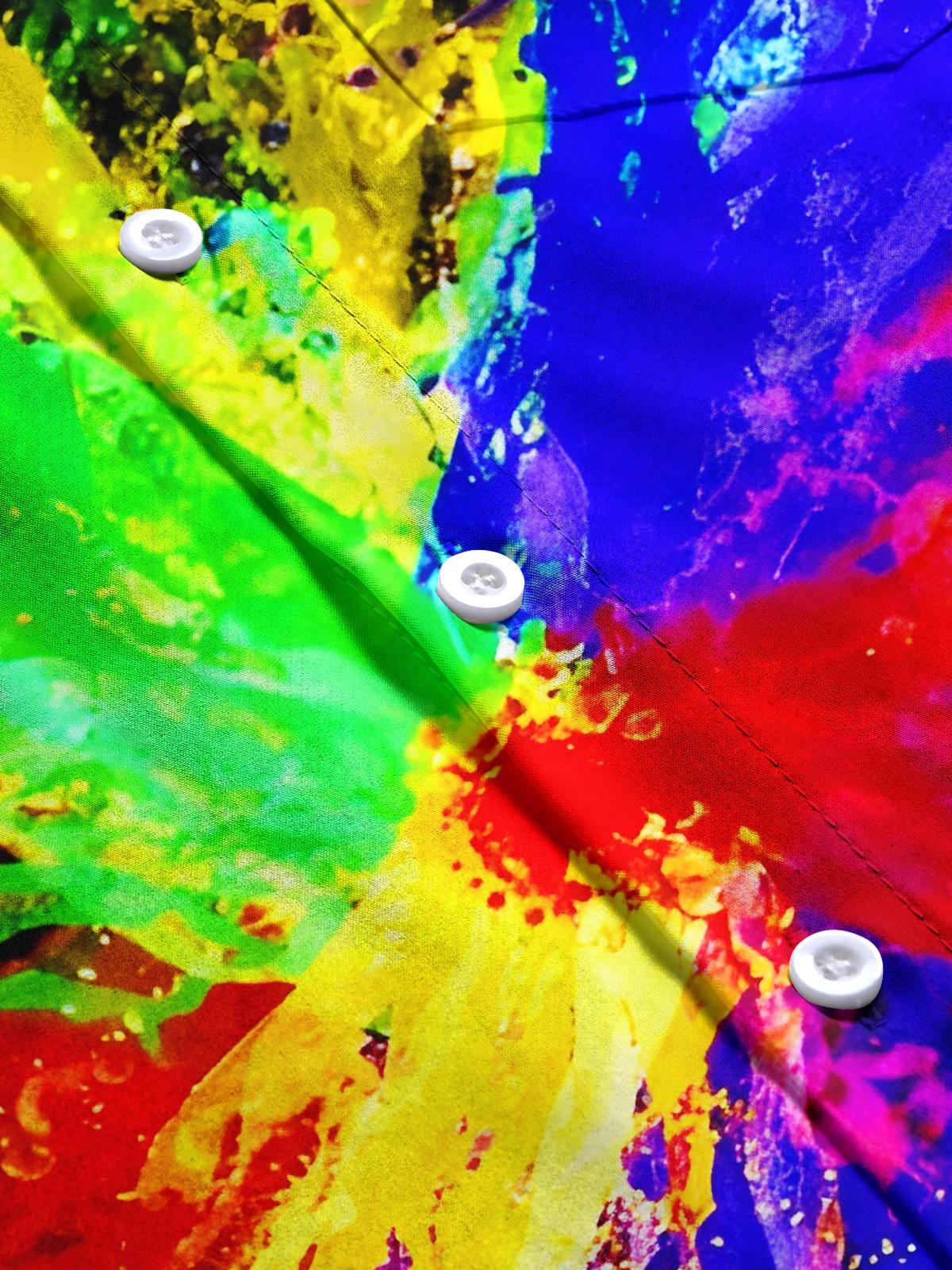 Tie Dye Men's Pocket Short Sleeve Shirts