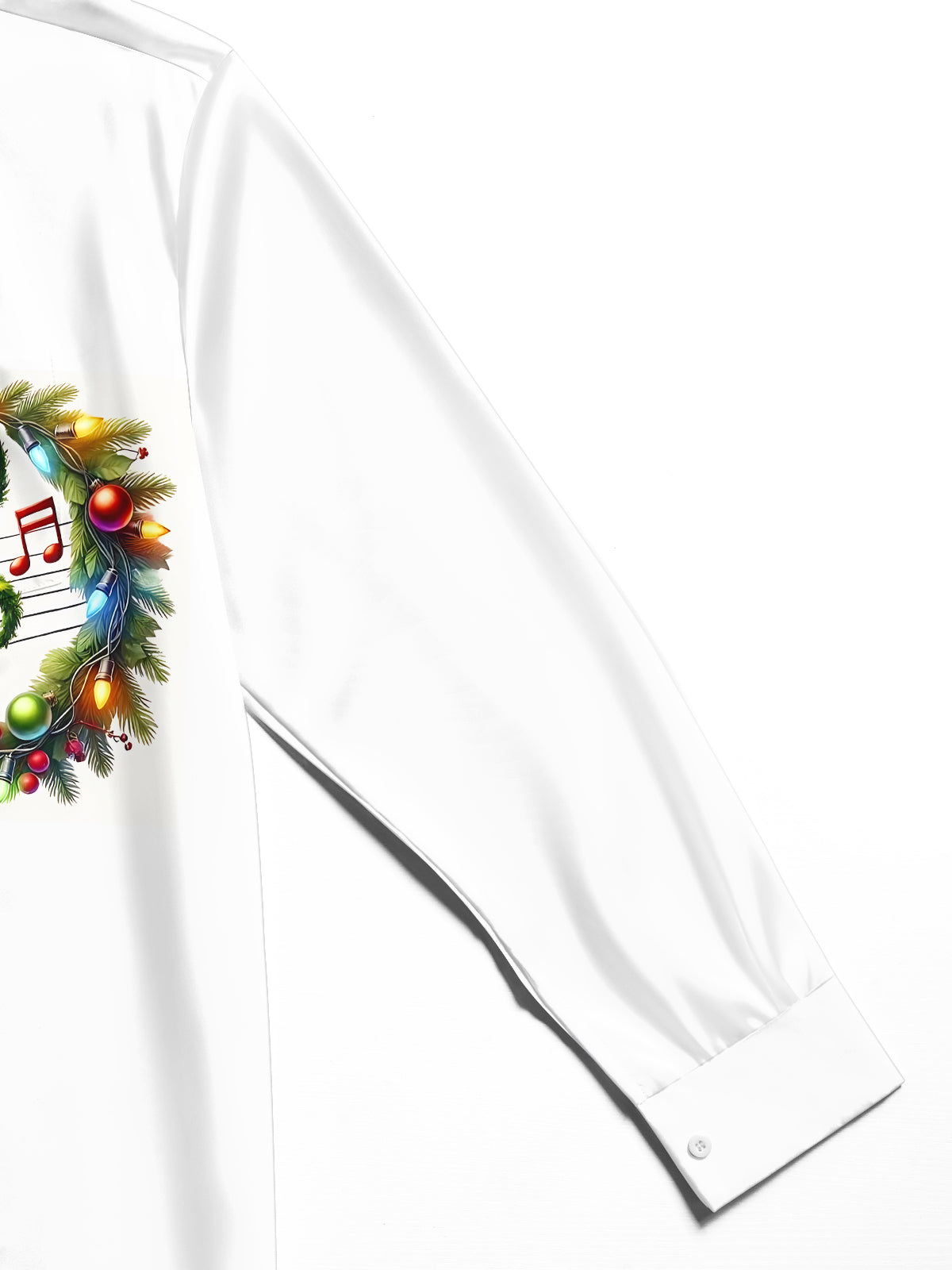 Christmas Note Print Men's Pocket Long Sleeve Shirts