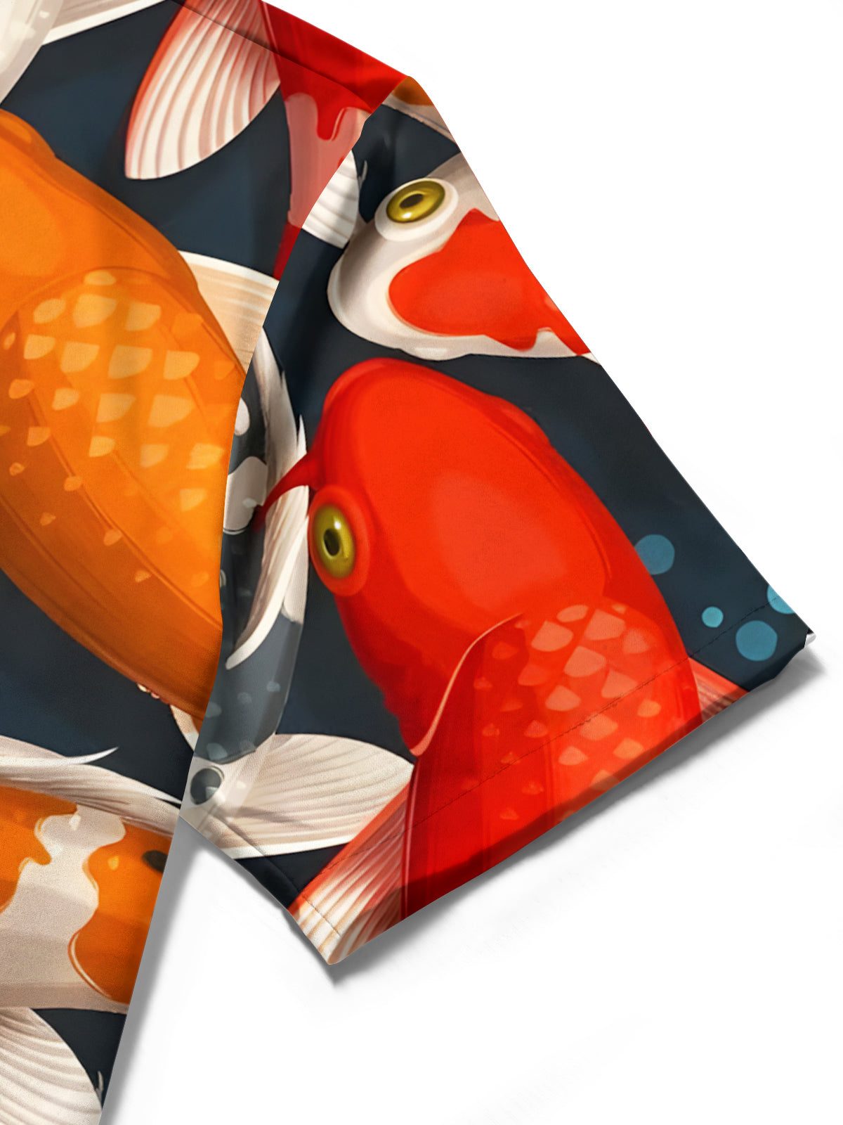 Carp Print Men's Pocket Short Sleeve Shirts