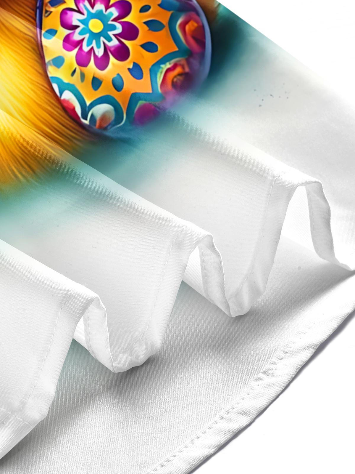 Hippie Yellow Duck Print Men's Pocket Long Sleeve Shirts