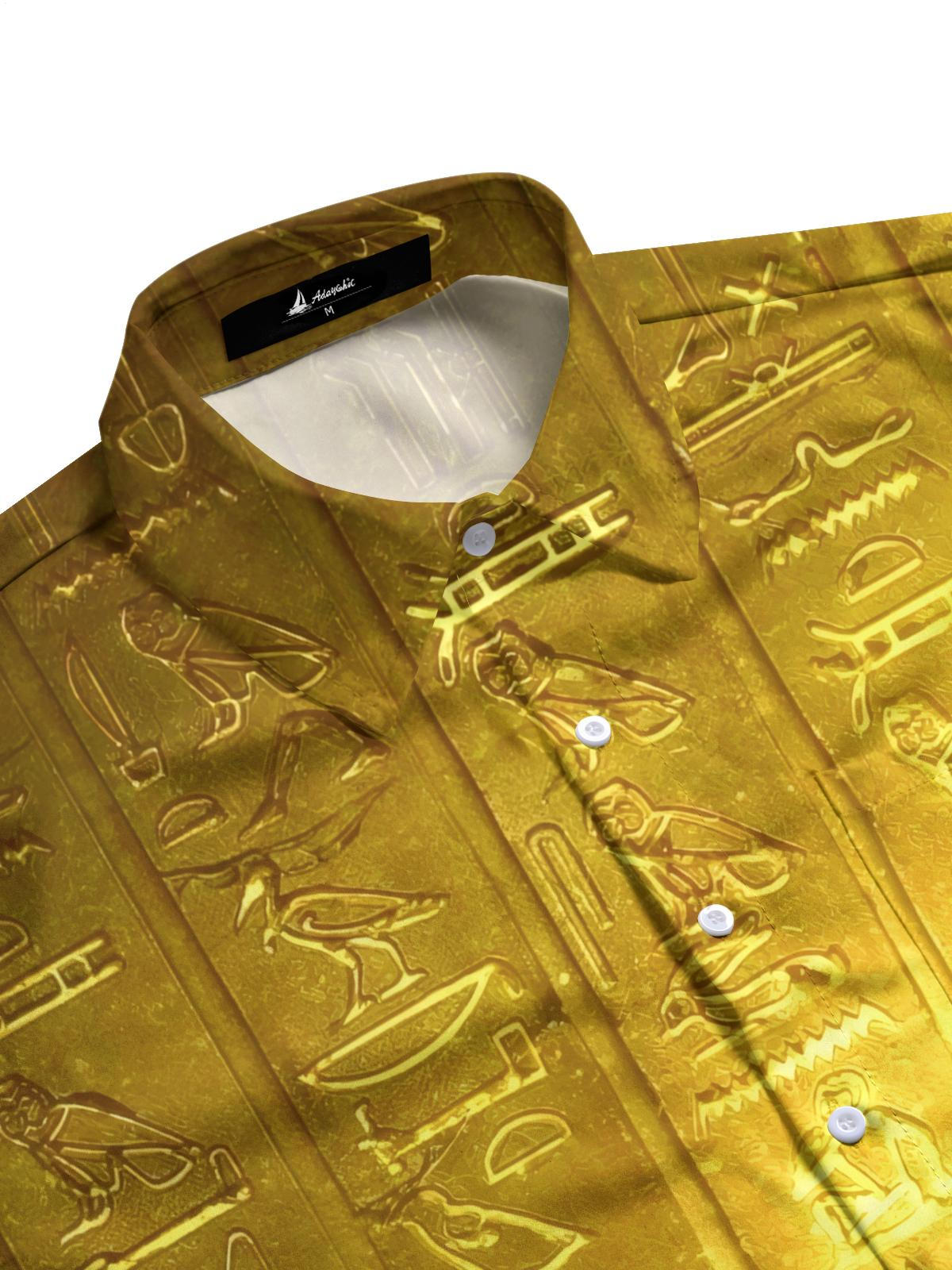 Vintage Engraving Art Print Men's Pocket Short Sleeve Shirts