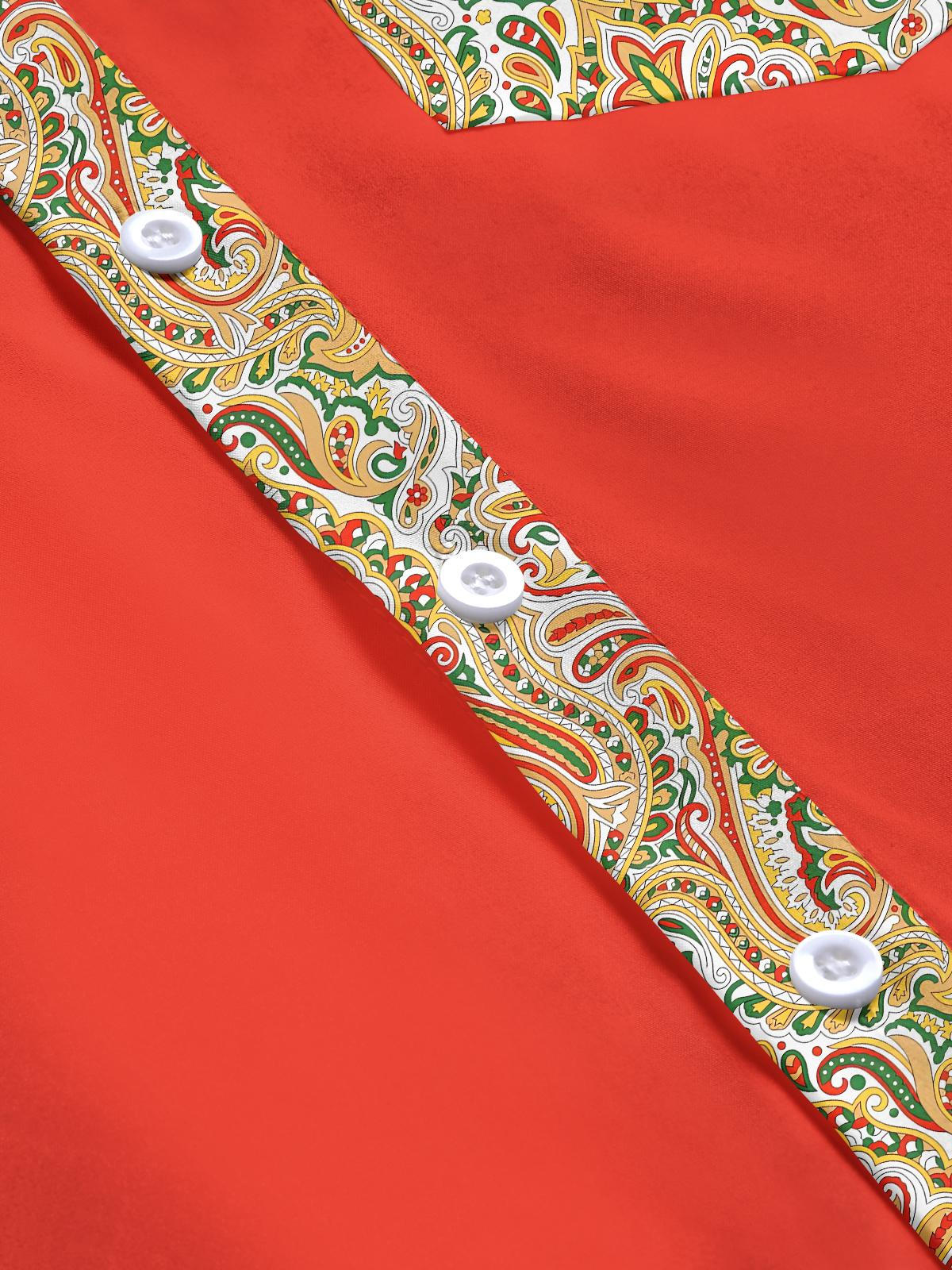 Floral Men's Pocket Long Sleeve Shirts