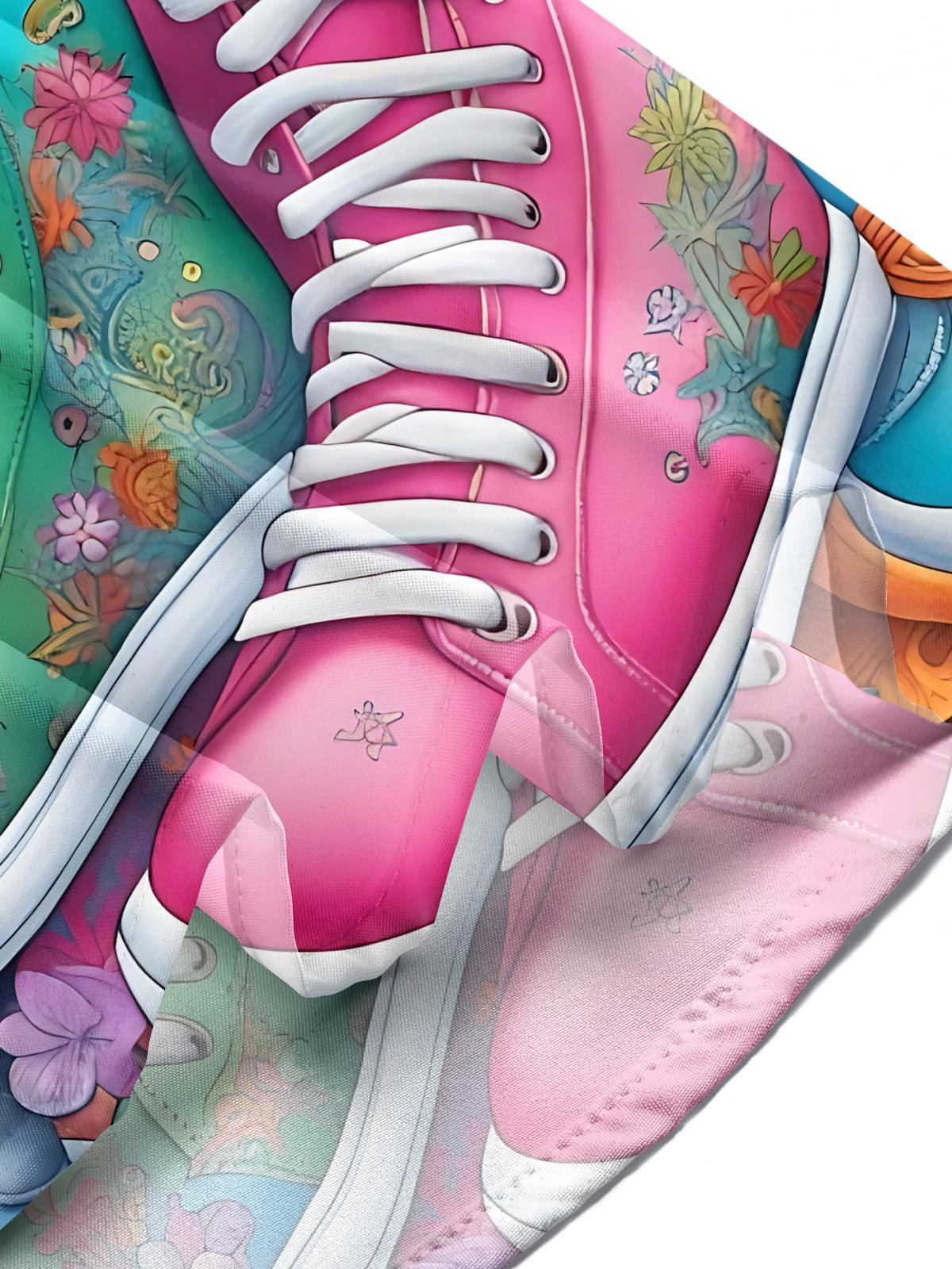 Shoes Print Men's Pocket Short Sleeve Shirts